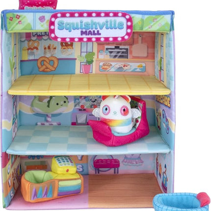 Squishville Squishmallows Mall-Two 2-Inch Mini Plush Characters,Themed Play Scene,4 Accessories (Shopping Bag/Cart,Cash Register,Arcade Machine)-Amazon Exclusive