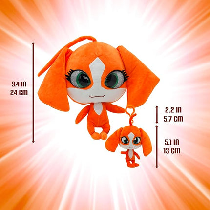 Miraculous Ladybug - Kwami Plush Kit, Mon Ami, 9-Inch Plush with Resin Eyes and Lifesize 5-Inch Stuffed Toy with Matching Backpack Keychain, Toys for Kids - Barkk