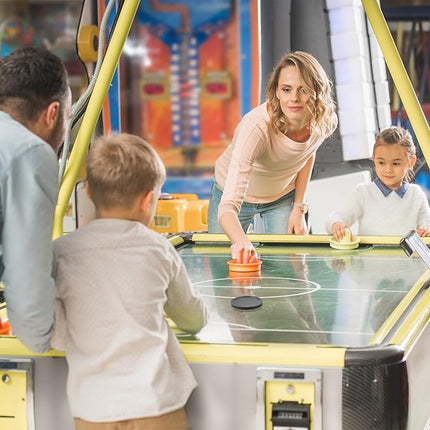 6 Pack 3 1/4 Inches Air Hockey Pucks Full Size Heavy Replacement Pucks for Air Hockey Tables (Black 82mm)