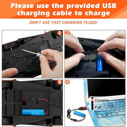 Growsland Remote Control Car RC Cars Xmas Gifts Toys for Kids 1/18 Electric Sport Racing Hobby Rc Crawler Toy Car Boys Girls Adults Included Rechargable Batteries (Orange)