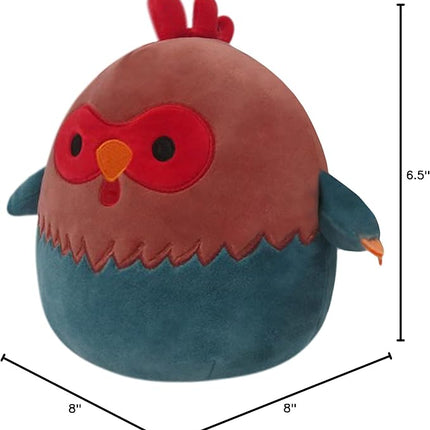 Squishmallows 8-Inch Reed Red and Blue Rooster - Little Ultrasoft Official Kelly Toy Plush