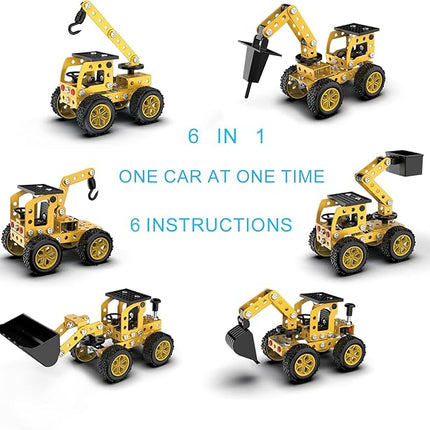 Construction Kits Stem Metal 3D Puzzle Machine Vehicle Model Car Construction Set Toy Parent-Child Interaction Play Sets Gifts for Children Age 4-16 Years