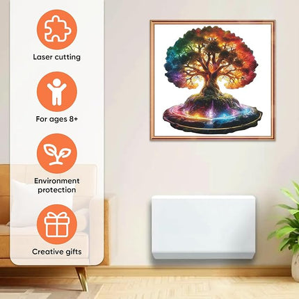 Tree of Life 500 Pieces Wooden Puzzles - Plants Wood Jigsaw Puzzle for Adults, Symbol of Growth & Eternity, Collectible Spiritual Gift & Educational Puzzle, 15.3x16.6 in