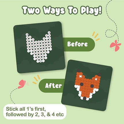 BINCA Dotties Dot Art Activity Kit, 750+ Stickers, Forest Animals Mess-Free Activities, DIY Dot Sticker Art for Toddlers, Kids Travel Activities, Craft Kits & Gifts for Boys & Girls Ages 4,5,6,7