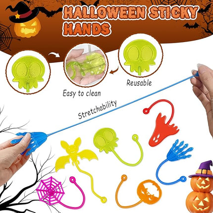 Halloween Sticky Hands Bulk 42PCS Halloween Party Favors for Kids Stretchy Sticky Hand Toy Halloween Goodie Bag Stuffers Fillers Trick or Treat Halloween Party Supplies Toys Classroom Prizes for Kids