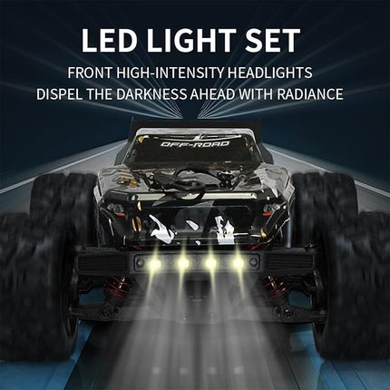 1:18 RC Truck 40KM/H High Speed Brushed RC Car RTR 4WD Monster Truck, All Terrain Off-Road Waterproof 2.4GHZ Hobby Grade RC Car for Beginners and Adults (1809-Yellow)