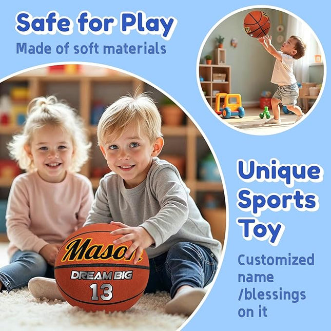 Custom Basketball Pillows with Text Basketball Plush Stuff for Boys Girls Creative Room Decor Personalized Pillows Toy Birthday Party Easter Gifts for Boys Girls Toddler