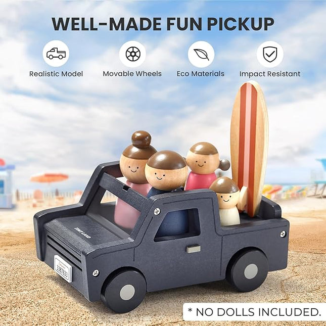 Tiny Land Wooden Dollhouse Garage Set – Realistic Design with Garage, Workbench,Lawn Mower & SUV Car, Expansion Dollhouse Furniture & Accessories for Doll house, Educational Pretend Play Gift for Kids