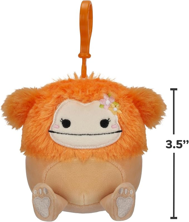Squishmallows 3.5"" Clip-On Shasta The Bigfoot, Small, Orange