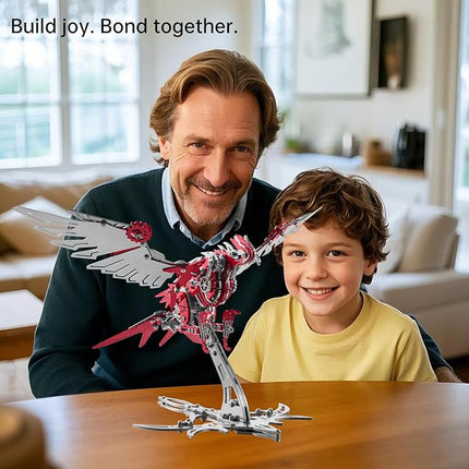 Eagle 3D Metal Model Kits for Adults and Teens,3D Metal Puzzles, Mechanical Assembly Models, Collectible Mechanical Engineering Crafts for Home Office Decoration & Gift (Red)