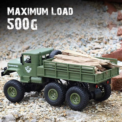 XINGRUI 50 Minutes Playing Time RC Military Truck, Off-Road Remote Control Car Army Toys, 2.4Ghz 4WD 1:18 Scale RC Car Toy Vehicle for Kids Children Boy Birthday