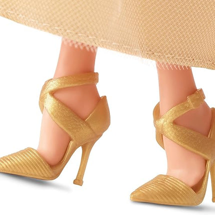 Barbie Signature 2023 Holiday Doll, Blonde Hair Wearing Golden Gown, Collectible with Doll Stand & Certificate of Authenticity