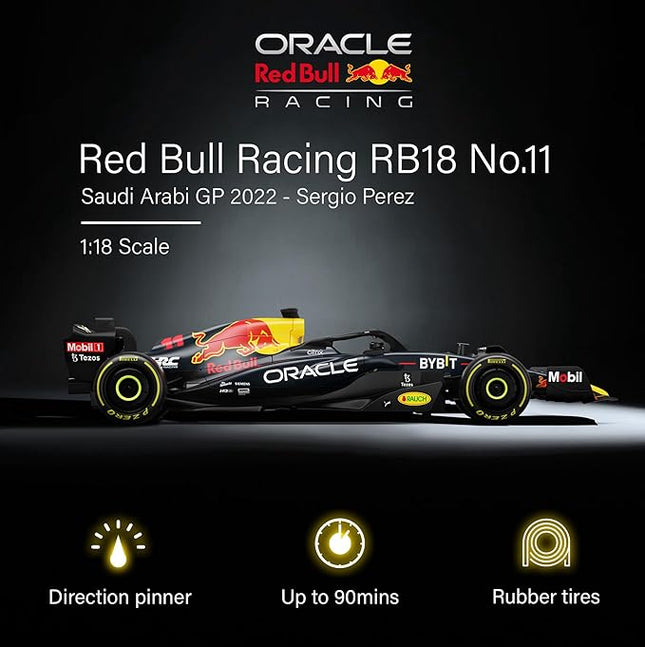 Voltz Toys Authentic Licensed 1:18 F1 RedBull Rb18 Car Remote Control Car - F1 Collection RC car Series for Kids and Adults - 2.4GHz RC Car for Gift (1:18 RedBull Rb18(NO.11))