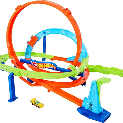 Hot Wheels Toy Car Track Set, Action Loop Cyclone Challenge, 18-in Tall, 2 Ways to Play & Easy Storage, with 1:64 Scale Vehicle