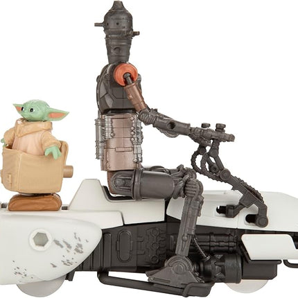 STAR WARS Epic World of Action IG-11 & Grogu Speeder Bike, 4-Inch Scale Action Figures & Vehicle, Toys for Boys & Girls Ages 4+