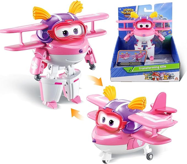 Super Wings transformable Toys, 5 in Ellie Transforming Airplane Toys, 2-in-1 Mode Action Figures, Plane to Robot, Preschool Gift transformable Figures for Boys Girls Kids Age 3 4 5 6 7 8+