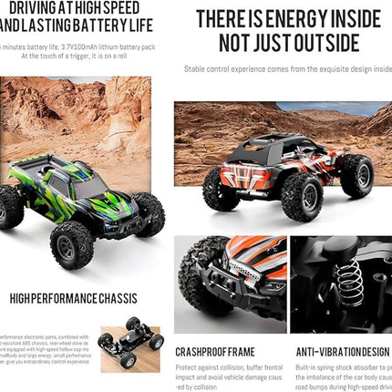 RC Off-Road Vehicle Model, 1/32 Scale 4WD Mini Electric 2.4G Remote Control High Speed Drift Off-Road, Mini Racing Drift Car for Adults