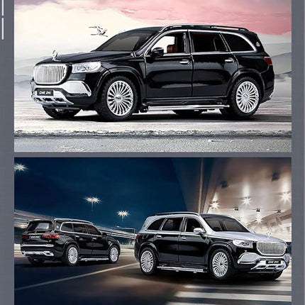 1/24 Scale Benz GLS600 SUV Toy Car, Zinc Alloy Diecast Car Model with Sound Light and Pull Back Function, Collectible Children's Toy Vehicles for Boys Adults Gift