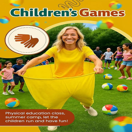 KYWYOYOU Granny Pants Yard Game - Oversized Stretchy Pants Relay Set with 8 Inflatable Balls & Pump, Hilarious Outdoor Team Party Game for Adults & Kids, Backyard, Family Reunion & Field Day