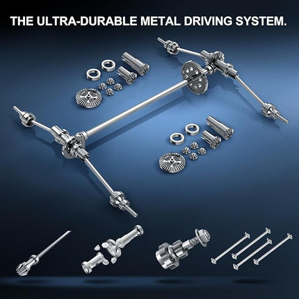 Rc Cars 1:18 All Terrain RC Car for Adults & Boys (HS18305), 4WD Off-Road RC Truck High Speed Fast 40+ KPH, 4X4 Waterproof Remote Control Car with 2 Rechargeable Batteries