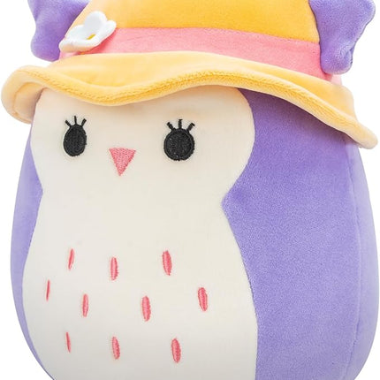 Squishmallows Original Plush 19cm Holly The Purple Owl with Sun Hat - Official Jazwares Plush Toy
