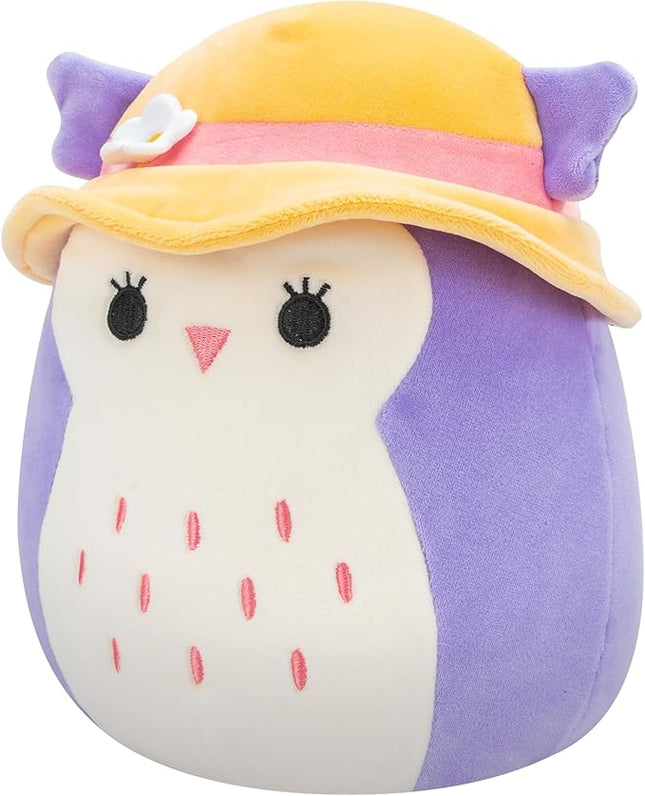 Squishmallows Original Plush 19cm Holly The Purple Owl with Sun Hat - Official Jazwares Plush Toy