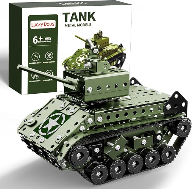 Lucky Doug STEM Building Projects Model Army Tank Set - 284 Pieces STEM Project Building Toys for Kids Ages 8-12, Assembly Science Kit Educational Toys Gift for Kids Boys 7 8 9 10 11 12-16 Years Old