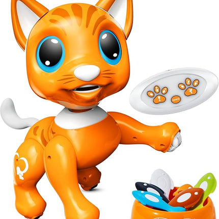 Power Your Fun Robo Pets Cat Toy for Girls and Boys - Remote Control Robot Toy Interactive Hand Motion Gestures, Smart STEM Programmable Treats Toys, Walking, Dancing Robot Pet Cat for Kids