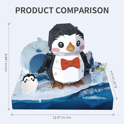 3D Paper Puzzle Model Kit for Adults & Kids Ages 8+,STEM Educational DIY Assembly Toy,Eco-Friendly Craft Gift for Home Decoration, Birthday Children's Day Gifts(Penguin)