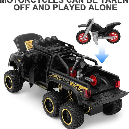 Toy Truck Pickup Model Car for Boys Age 3-8 Diecast Truck by F150 with Sound and Light for Kids, Pull Back Car Gift Toys for 4-7 Years Old