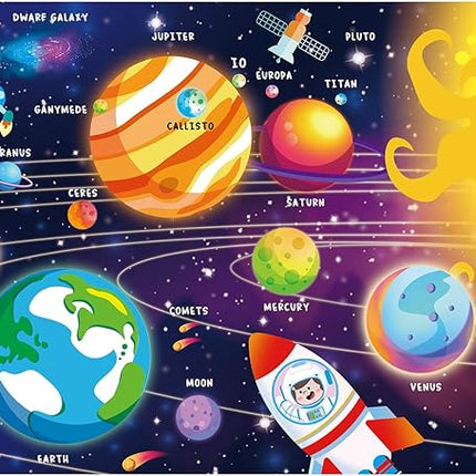 SYNARRY 100 Piece Puzzles for Kids, Space Puzzle for Kids Ages 4-8 Solar System Puzzle, 100 Pieces Puzzles for 3 4 5 6 7 8 Year Olds Boys Girls, Easter Basket Stuffers Valentines Day Gifts for Kids