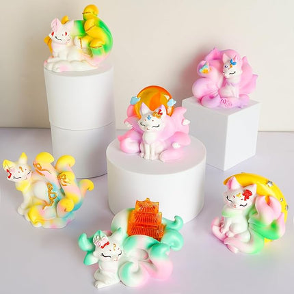 Nine-Tailed Demon Fox Blind Box Popular Mystery Boxes Collectible Action Figure Toys Random Style Goodie Treat Boxes Party Favors Gifts