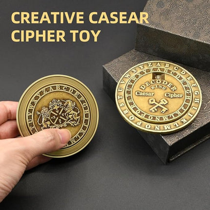 VIGIamy Fidget Toys Adults Brain Teaser Puzzles Fidget Spinners Metal Anxiety Stress Relief Toy Mind Puzzles Escape Room Game ADHD Autism Fidget Birthday Gift Gadget for Men Office Desk Toy (Brass)