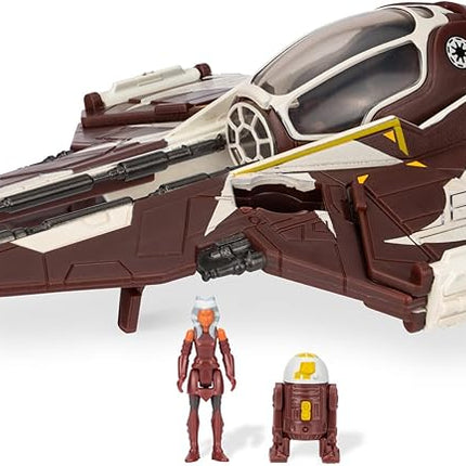 Star Wars Micro Galaxy Squadron Ahsoka Tano’s Jedi Starfighters Set - 5-Inch and 3-Inch Vehicles Two 1-Inch Micro Figure Accessories