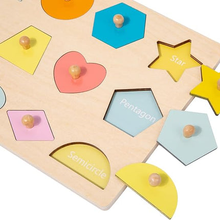 Adena Montessori Wooden Cognition Knob Puzzles Baby & Toddler Development Toy