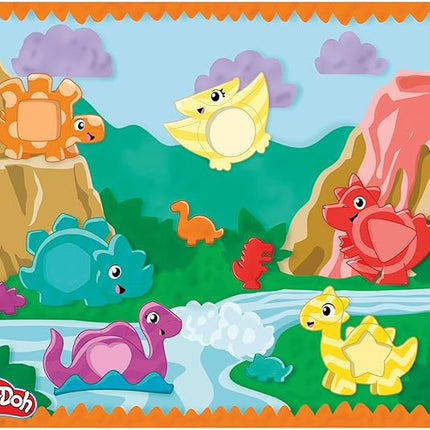 Play-Doh Shapes & Colors Dino Starter Set, Tactile Sensory Play Dinosaur Toys for Kids, 11 Accessories, Back to School Gifts, Ages 2+