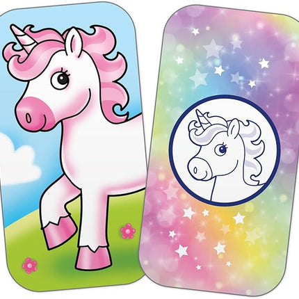 Orchard Toys Moose Games Rainbow Unicorns Game. Race Your Unicorns Over The Rainbow to a Pot of Gold in This Magical, Fun Color-Matching Game! Ages 3+ for 2-4 Players