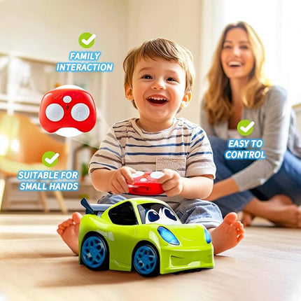 Remote Control Car for Toddlers for Boys Light-Up Educational Fun Toy Cars for Interactive Durable Toys for 2 3 4 5 6 Girls Kids