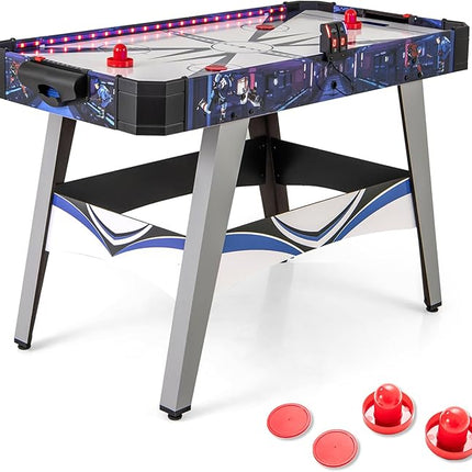KOTEK 54 Inch Air Hockey Table, Light-Up Table Hockey with Digital Led Scoreboard & Powerful 12V Motor, Hockey Table Game for Game Room, Home & Office, Includes 2 Pucks & 2 Pushers