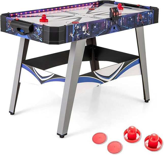 KOTEK 54 Inch Air Hockey Table, Light-Up Table Hockey with Digital Led Scoreboard & Powerful 12V Motor, Hockey Table Game for Game Room, Home & Office, Includes 2 Pucks & 2 Pushers