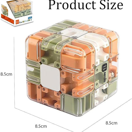 Large Puzzle Maze Cube - Engaging Brain Teaser Toy, 3D Maze Magic Cube & Ball, Mazes Ball Puzzles for Logical Thinking (Bstyle,2set)