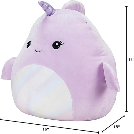 Squishmallows Official Kellytoy Plush 16" Naomi the Narwhal - Ultrasoft Stuffed Animal Plush Toy (Amazon Exclusive)