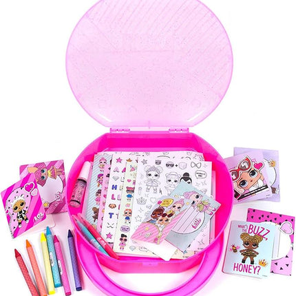 L.O.L. Surprise! Creativity Case by Horizon Group USA,Create, Play & Store,DIY Activity Case Including Paper Dolls,Coloring Pages,Makers,Crayons,Glitter Glue,Scratch Art,Stickers & More.Hot Pink