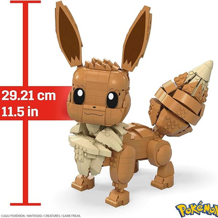 MEGA Pokémon Building Toys Set Jumbo Eevee with 824 Pieces, Articulated and Poseable, 11 Inches Tall, for Kids