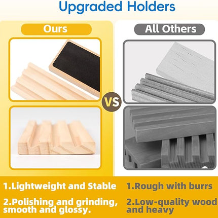 Upgraded Rummy Cube Game Set 6 Plays with 6 Wooden Holders and 162 Rummy Tiles, Travel and Family Board Game for Adults and Kids