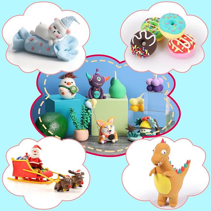 Air Dry Clay 96 Colors, Modeling Clay Kit, Model Magic Sculpting Set, Ultra Light & Soft, Safe Non-Toxic DIY Art and Crafts School Projects, Home Party Favors Toy for Boys & Girls Kids