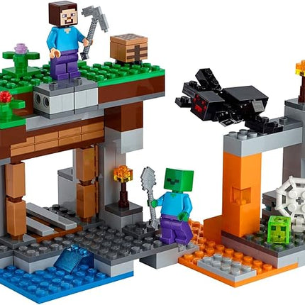 LEGO Minecraft The Abandoned Mine Building Toy, 21166 Zombie Cave with Slime, Steve & Spider Figures, Gift idea for Kids, Boys and Girls Age 7 Plus