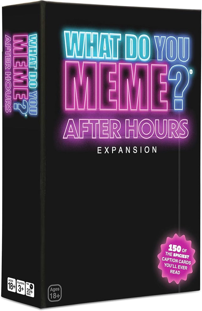 WHAT DO YOU MEME? After Hours by Relatable, The Explicit Expansion Pack for Game Night, Board Games, Adult Games, and Party Games, Includes 150 Caption Cards to Play with Full-Sized Game