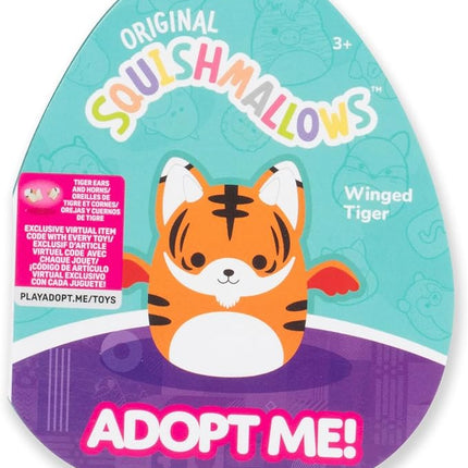 Squishmallows Original Adopt Me! 8-Inch Winged Tiger Plush - Little Ultrasoft Official Jazwares Plush - Virtual Item Code Included
