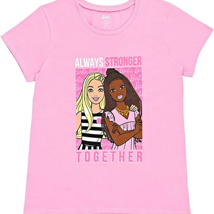 Barbie Girls T-Shirt and French Terry Shorts Outfit Set Toddler to Big Kid